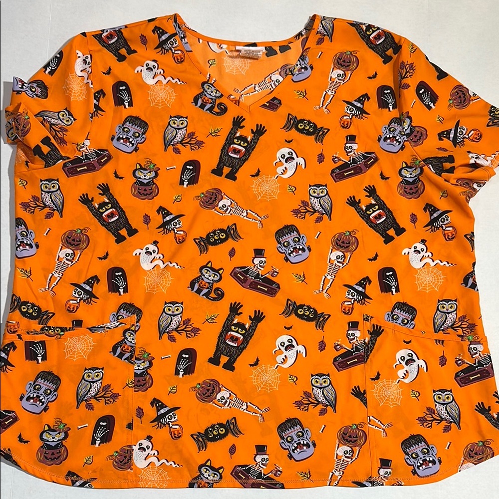 Scrubstar Halloween Skeleton Top